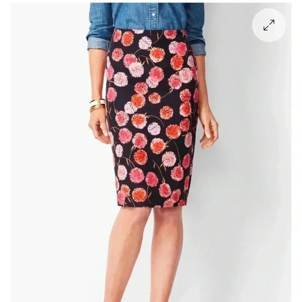 Talbots Floral Pencil Shirt- 4 petite